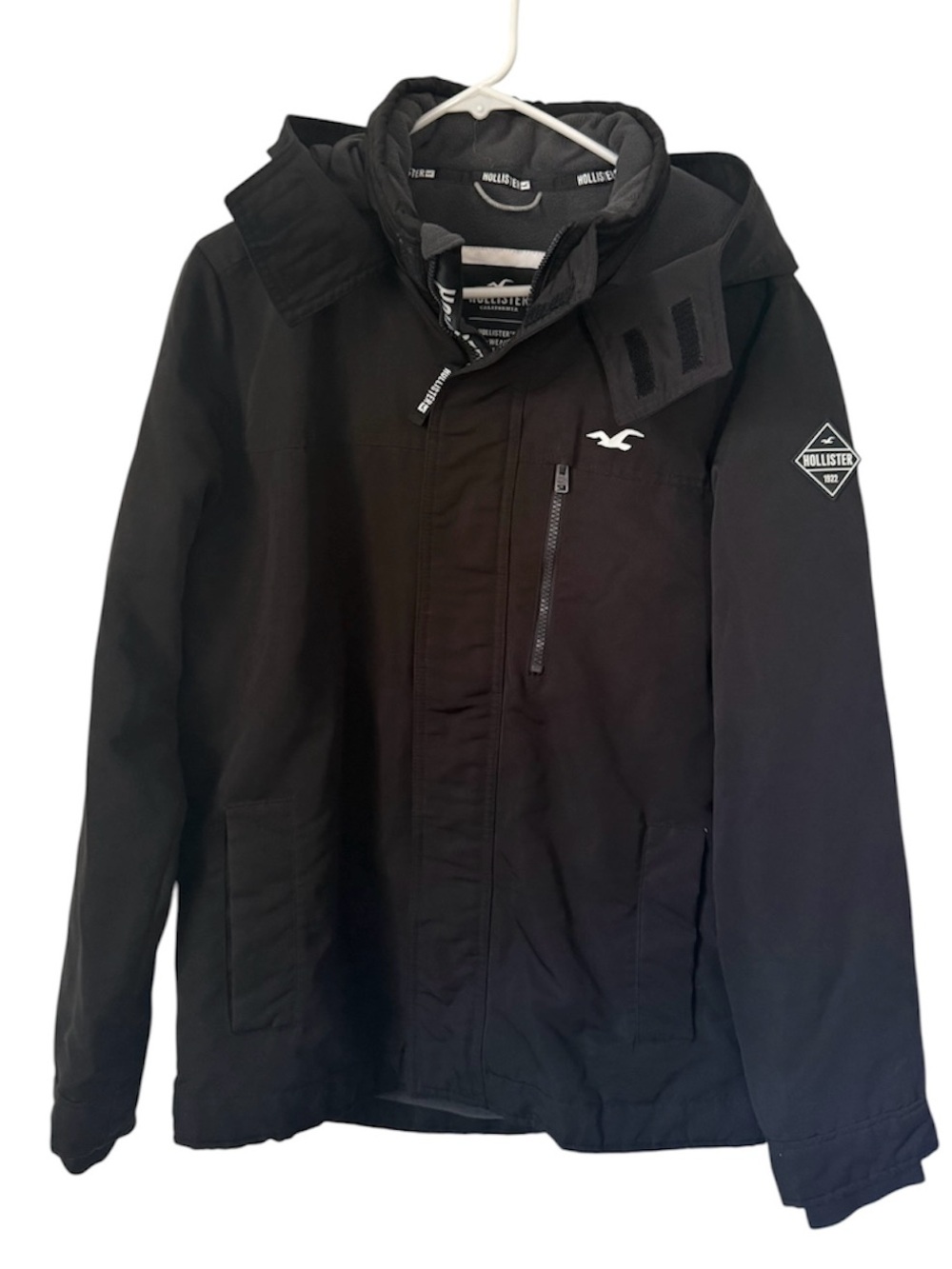 Hollister All - Weather Jacket Black Medium Fleece Lined Unisex